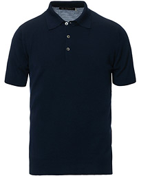  Short Sleeve Knitted Polo Shirt Navy