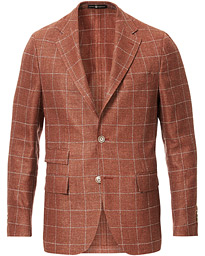  Big Check Wool/Linen Blazer Orange