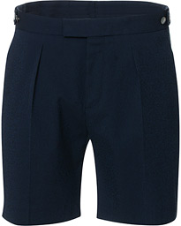 BOSS Pepe Pleated Seersucker Suit Shorts Open Blue