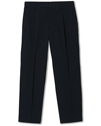  Samson Loose Fit Pleated Cotton Trousers Navy