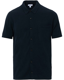  Short Sleeve Sea Island Cotton Shirt Light Navy