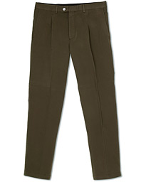  Delon Pleated Cotton Chinos Green