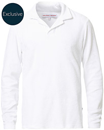  Terry Long Sleeve Polo White