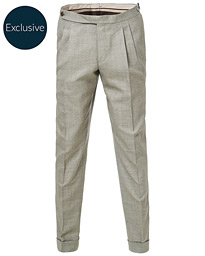  Carl Double Pleated Wool Trousers Beige