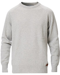  Knitted Wool/Cashmere Raglan Crew Neck Silver Grey