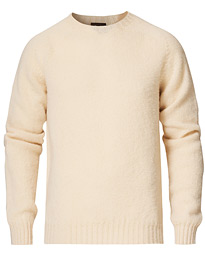  Brushed Shetland Wool Crew Neck Cream