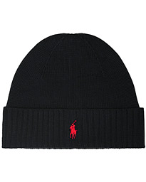  Merino Wool Beanie Polo Black