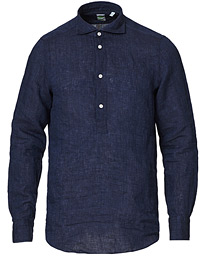  Linen Popover Shirt Navy