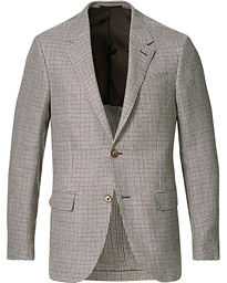  Linen/Silk Houndstooth Blazer Sand