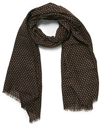  Classic Spot Printed Wool Scarf Brown