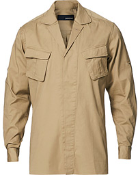  Cotton Pocket Overshirt Beige