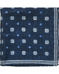  Micro Dot Silk Pocket Square Navy