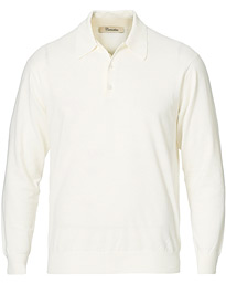  Cotton/Cashmere Knit Polo Off White