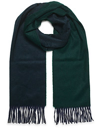  Arran Reversible Cashmere Scarf Navy/Tartan Green