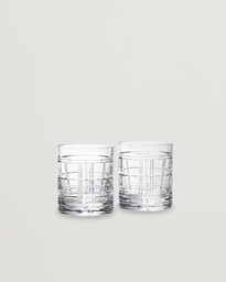  Hudson Plaid Crystal Glass 2pcs Clear