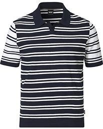 BOSS Erroi Knitted Striped Polo Blue/White