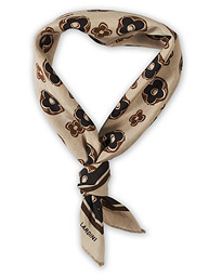  Printed Silk/Cotton Scarf Beige