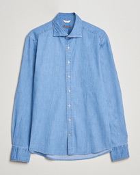  Slimline Garment Washed Shirt Light Denim