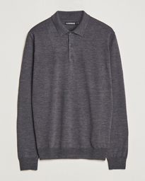  Noel Light Merino Polo Shirt Dark Grey Melange