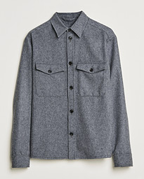  Flat Wool Regular Overshirt Grey Melange