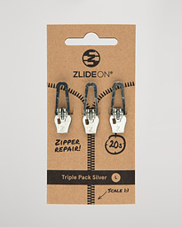  3-Pack Zippers Silver L
