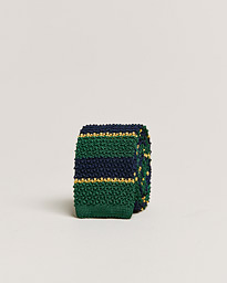  Knitted Striped Tie Green/Navy/Gold