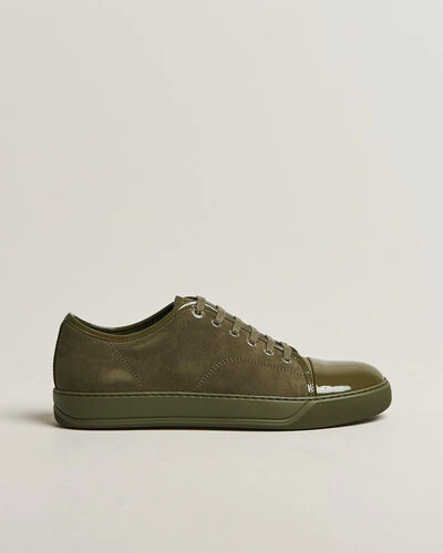 Lanvin Patent Cap Toe Sneaker Khaki