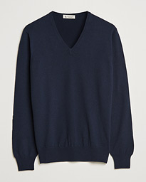  Cashmere V Neck Sweater Navy