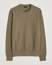  Basket Stitch Crew Neck Sweater Olive