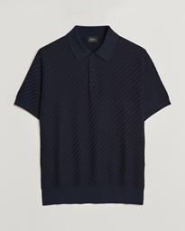  Basket Stitch Knitted Polo Navy