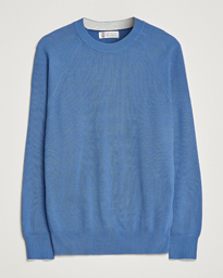  Rib Stitch Crew Neck Sweater Oxford Blue