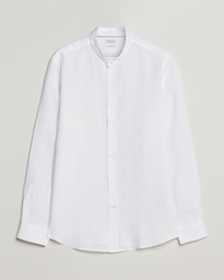  Linen Guru Collar Shirt White
