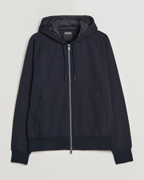  Cotton Stretch Zip Hoodie Navy