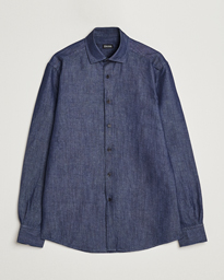  Cotton/Linen Denim Shirt Dark Wash
