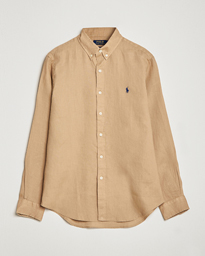  Slim Fit Linen Button Down Shirt Vintage Khaki