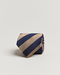  Regemental Stripe Classic Tie 8 cm Sand/Navy