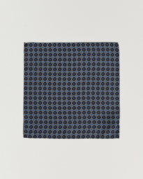  Medallion Silk Pocket Square Black