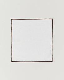  Linen Paspoal Pocket Square White/Brown