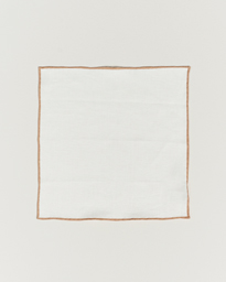  Linen Paspoal Pocket Square Sand/White