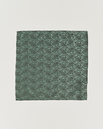  Tonal Paisley Silk Pocket Square Olive