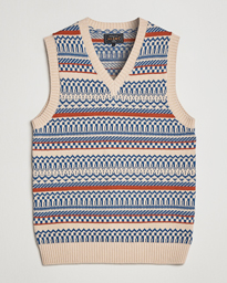  Knit Fairisle Vest Natural