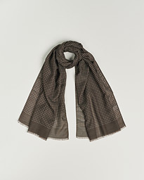  Silk Wool Polka Dot Scarf Brown