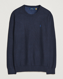  Textured Crew Neck Sweater Navy Heather