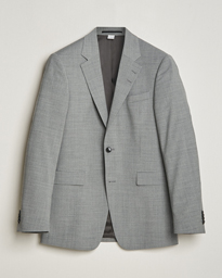  Justin Wool Travel Suit Blazer Grey Melange