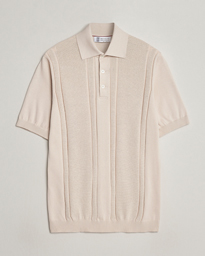  Front Structure Knitted Polo Light Beige