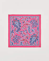  Archive Printed Silk Pocket Square Pink