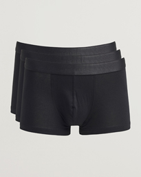Sunspel 3-Pack Cotton Stretch Trunk Black