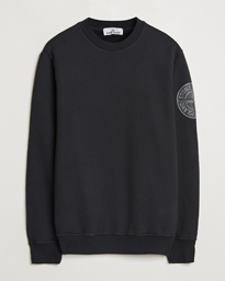  Garment Dyed Fleece Sleeve Logo Sweatshirt Black