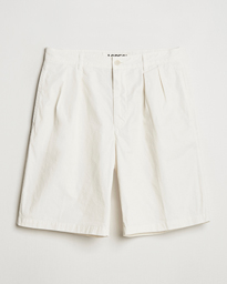  Pleated Cotton Shorts Light Beige