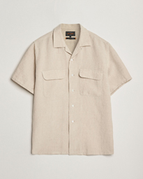  Short Sleeve Linen Camp Shirt Beige